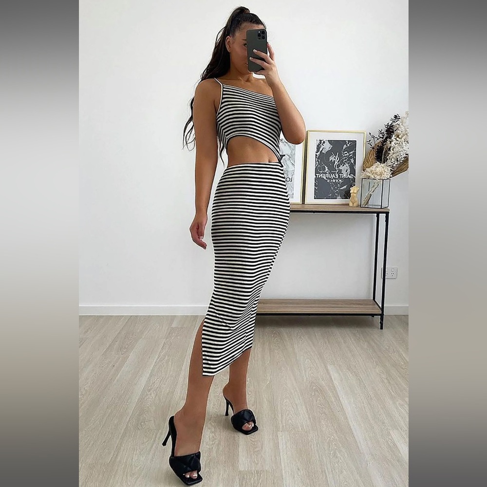 Black/White Striped Dress